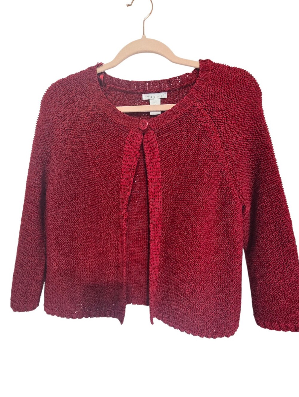 Tweeds brand women's single button-front cardigan in a knit fabric